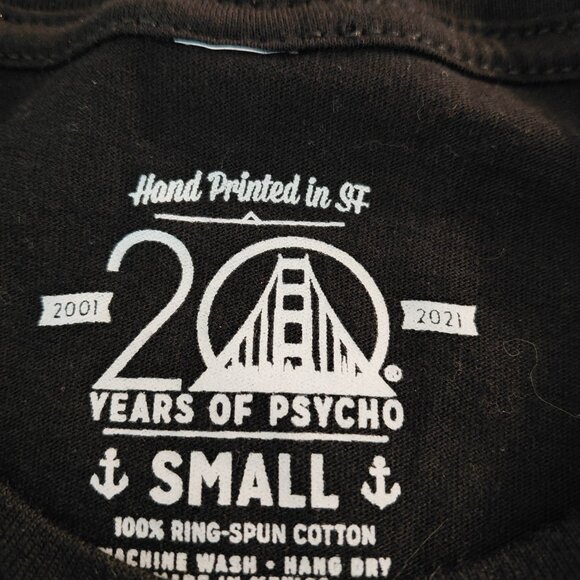 San Franpsycho Small Top T-Shirt Graphic Black Cotton - Picture 4 of 6